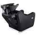 Callisto Electric Shampoo Station Black Rear View Of Black Single Shampoo Wash Station With White Clean Background