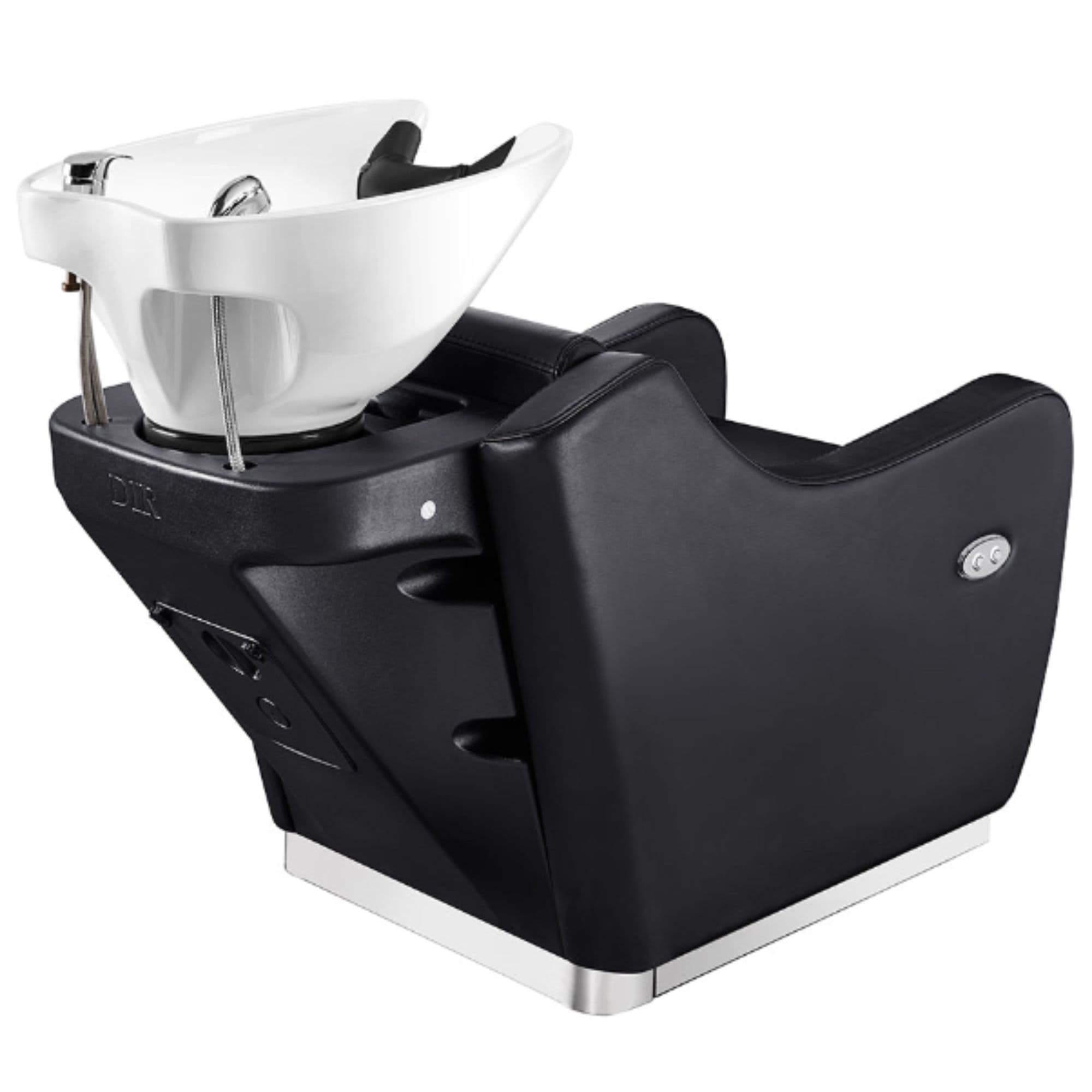 Callisto Electric Shampoo Station Black Rear View Of White Single Shampoo Wash Station With White Clean Background