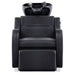 Callisto Motorized Shampoo Backwash Station Black Front View Of Black Single Shampoo Wash Station With White Clean Background