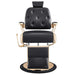 Cavalier Golden Barber Chair Black Variant Front View On White Background