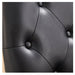 Cavalier Golden Barber Chair Close-Up View Of Diamond Tufted Black Upholstery Pattern