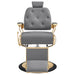 Cavalier Golden Barber Chair Gray Variant Front View On White Background