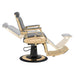 Cavalier Golden Barber Chair Gray Variant Side View Demonstrating Swing Adjustment On White Background