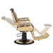 Cavalier Golden Barber Chair Vintage Brown Variant Side View Demonstrating Swing Adjustment On White Background