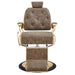 Cavalier Luxury Golden Barbershop Chair Vintage Brown Variant Front View On White Background