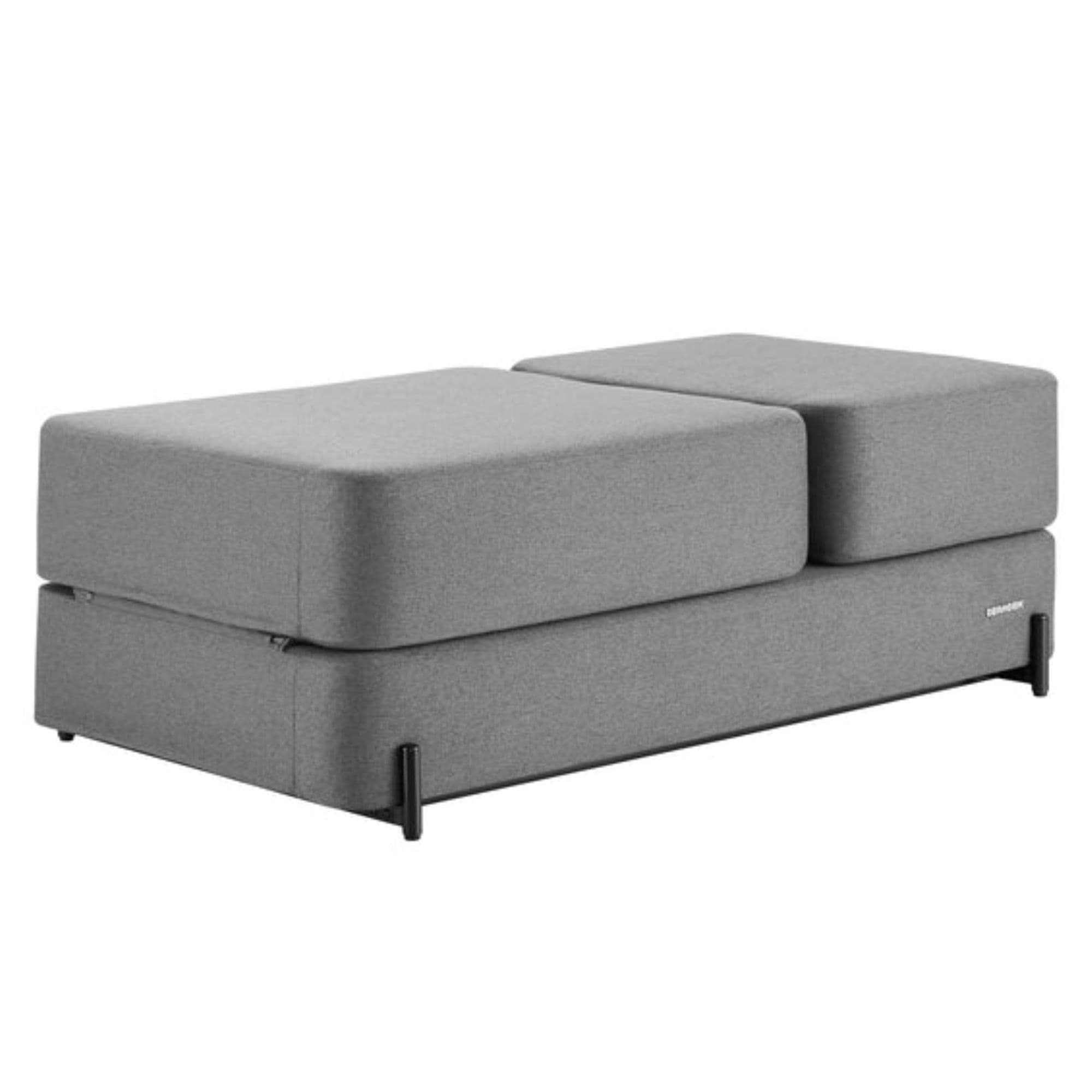 Ceragem S4 Heated Massage Lounger Gray Variant In Compact Folded Sofa Mode On White Background