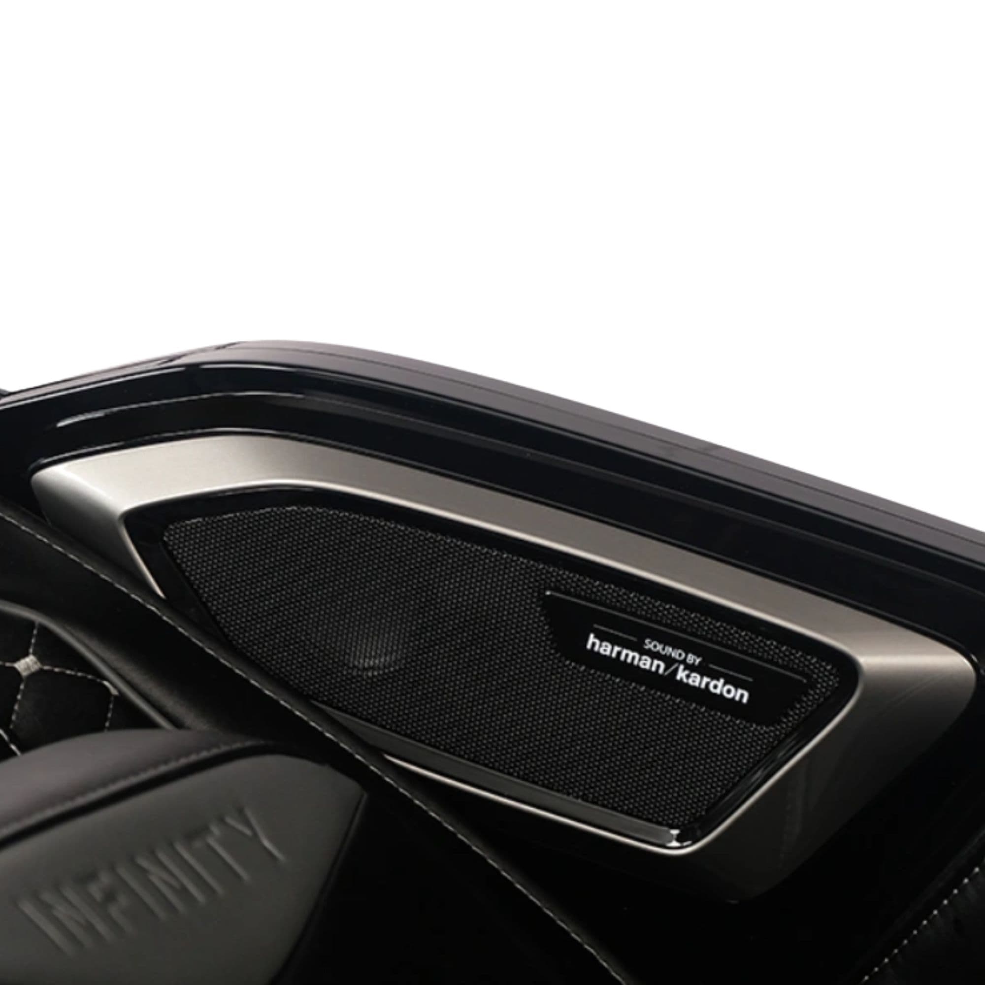 Circadian 4D Dualflex Massage Chair Black Variant Close-Up View Of Built-In Speaker