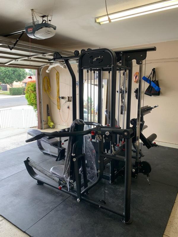 4 Stack Megatron Compact Multi-Gym  - Muscle D Fitness - Space Saving - Leg Extension & Curl, Lat Pull, Low Row, Multi-Press