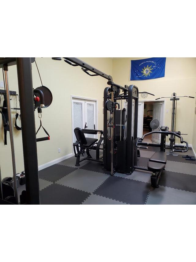 5 Stack Megatron Compact Multi-Gym - Muscle D Fitness - Lat Pull, Low Row, Bench Press, Lat Pull, Leg Ext / Curl