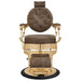 DIR Princeton Gold Barber Chair Vintage Brown Variant Front View On White Background