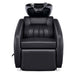 DIR Anode Salon Shampoo Chair with Adjustable Leg Black Front View With Black Single Wash Sink On Clean Background