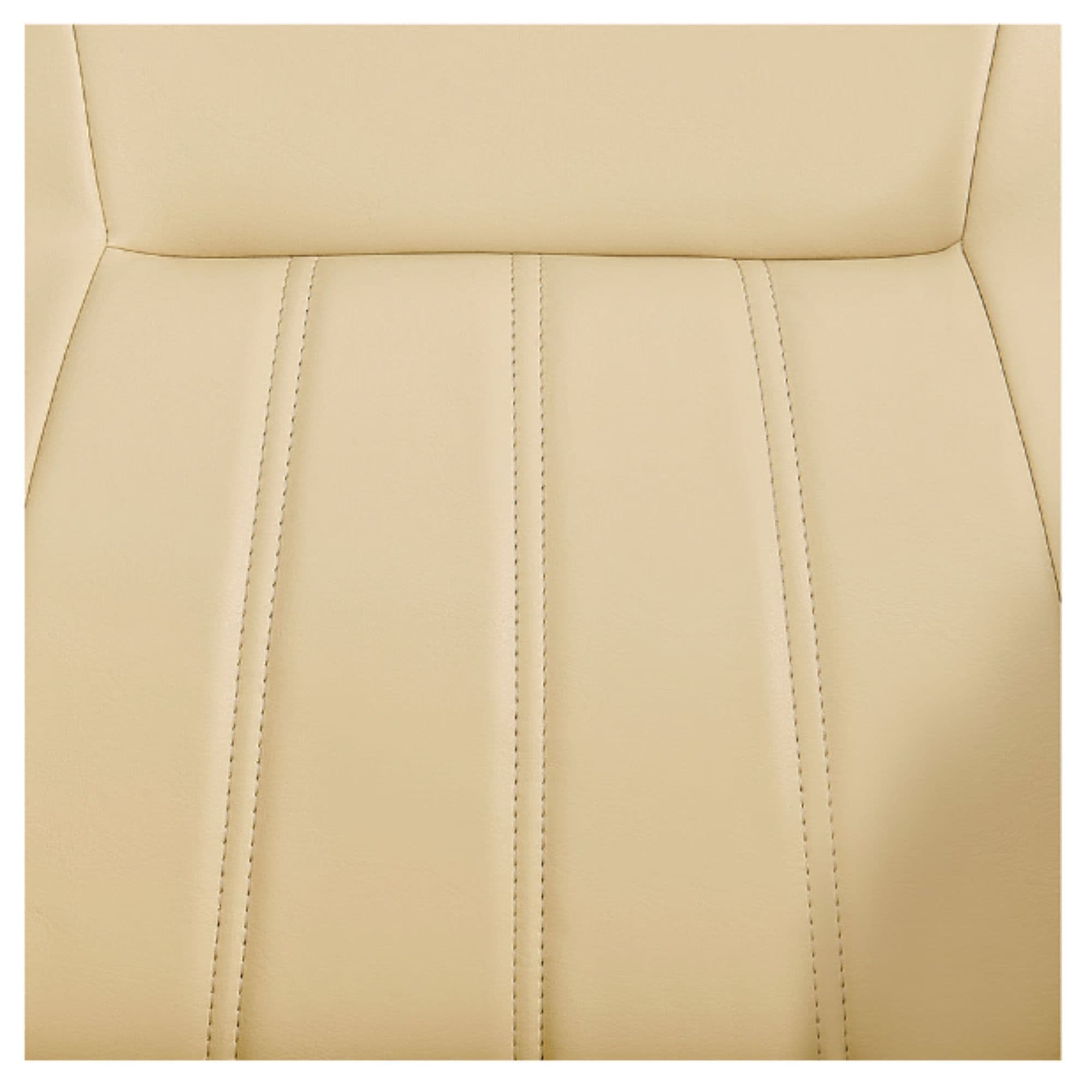 DIR Anode Salon Shampoo Chairs with Adjustable Leg Close-Up View Of Beige Upholstery With Stitching