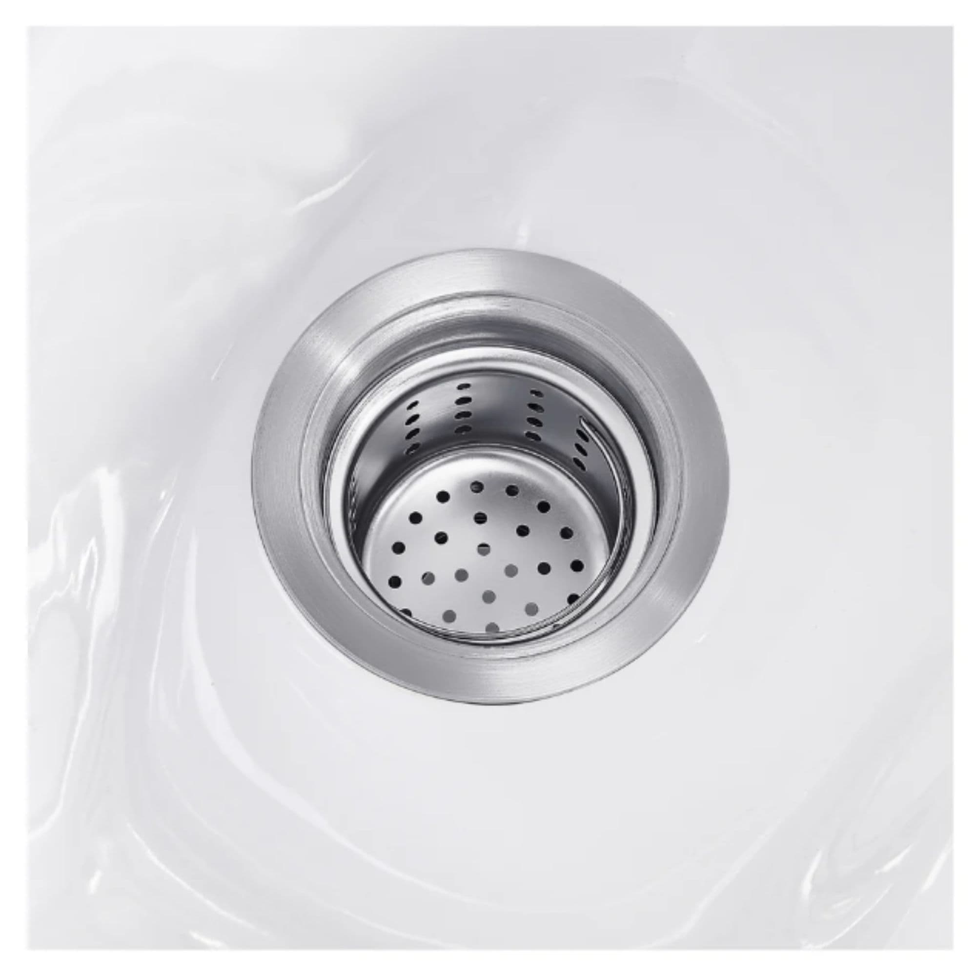 DIR Anode Salon Shampoo Chairs with Adjustable Leg Close-Up View Of Stainless Steel Sink Strainer
