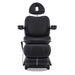 DIR Apollo 4-Motors Thermo Heated Med Spa Treatment Chair Black Variant Front View With Raised Headrest On White Background