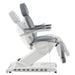 DIR Apollo 4-Motors Thermo Heated Med Spa Treatment Chair Gray Variant Side View Demonstrating Chair Adjustment Positions On White Background
