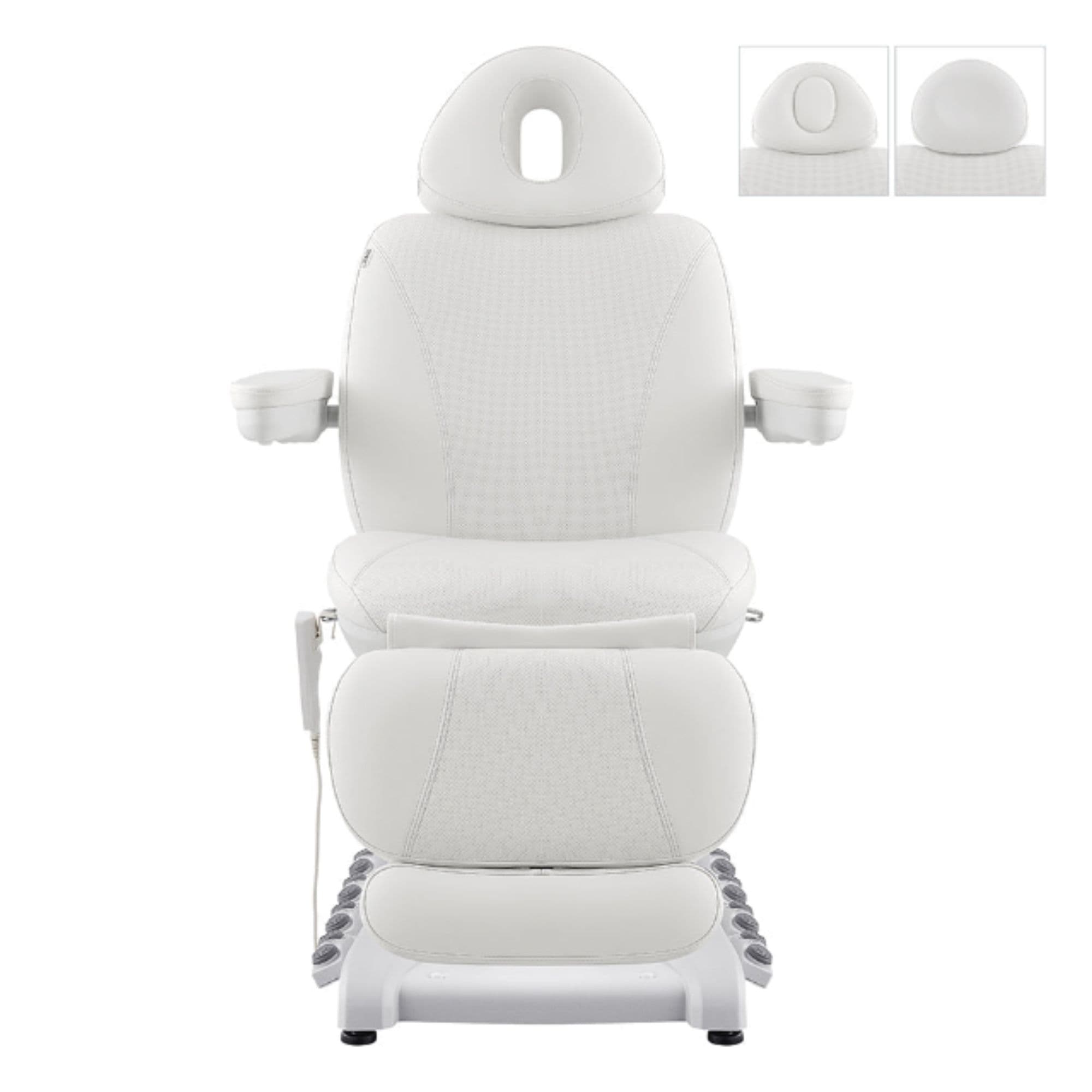 DIR Apollo 4-Motors Thermo Heated Med Spa Treatment Chair White Variant Front View On White Background