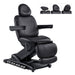 DIR Apollo 4-Motors Thermo Heated Treatment Chair Black Variant Front Angled View With Adjustable Headrest Options On White Background