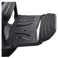 Thumbnail for DIR Artura Contemporary Barbershop Chair Black Variant With Close-Up View Of Footrest Platform On White Background