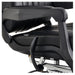 DIR Artura Contemporary Barbershop Chair Close-Up View Of Decorative Metallic Gold Armrest Support And Black Upholstered Seat