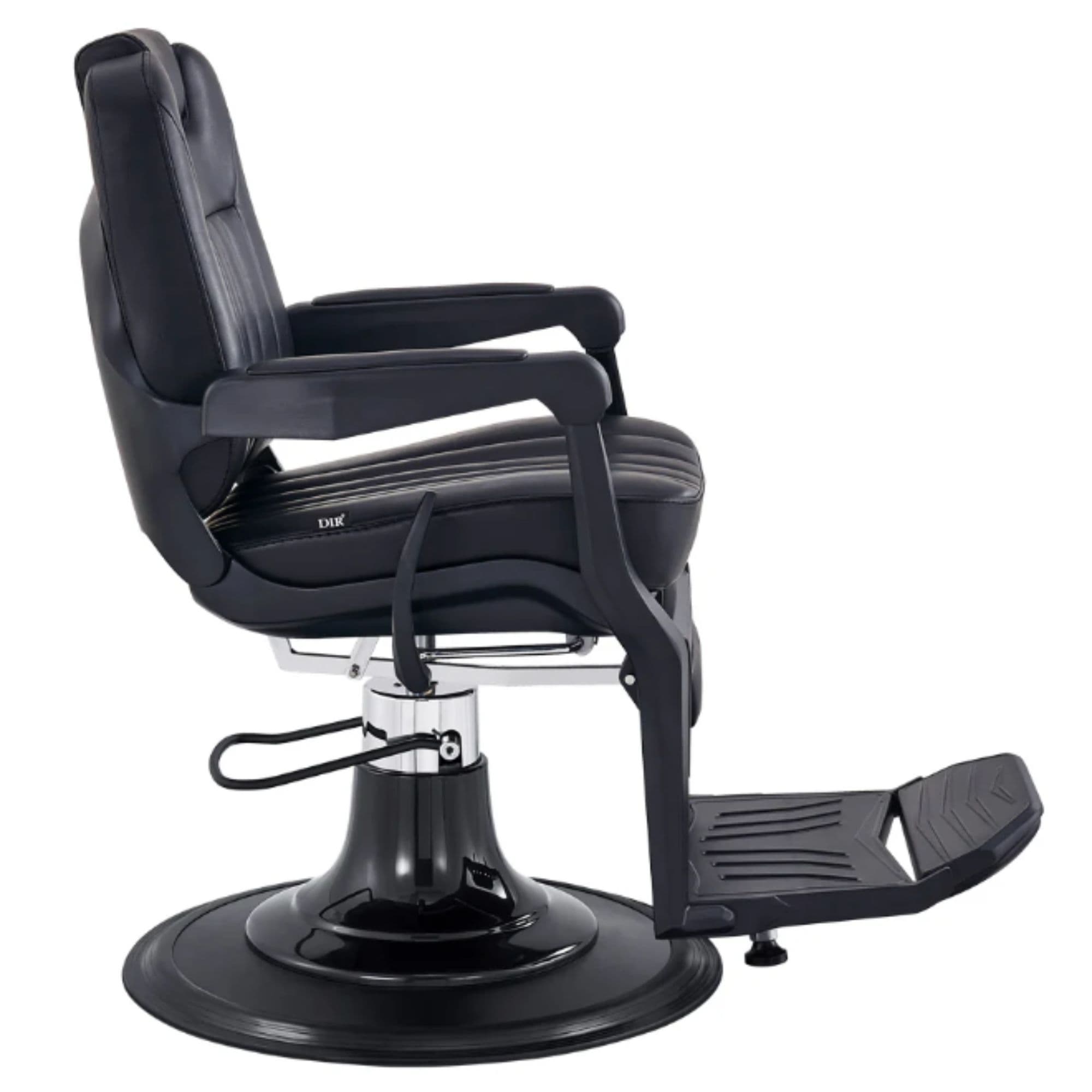 DIR Artura Modern Barber Chair Black Variant Side View On White Background