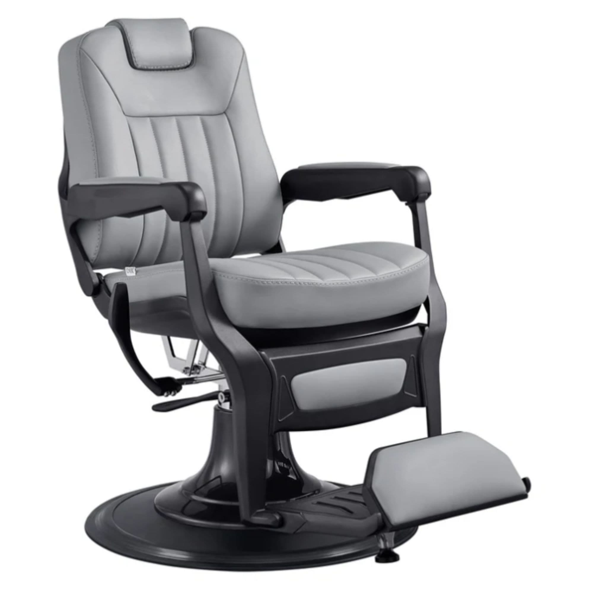DIR Artura Modern Barber Chair Gray Variant Front Angled View On White Background