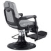 DIR Artura Modern Barber Chair Gray Variant Rear Angled View On White Background