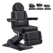 DIR Aurora 4-Motor Swivel Procedure Chair Black Front Angled Showing Multiple Headrest Position On White Background