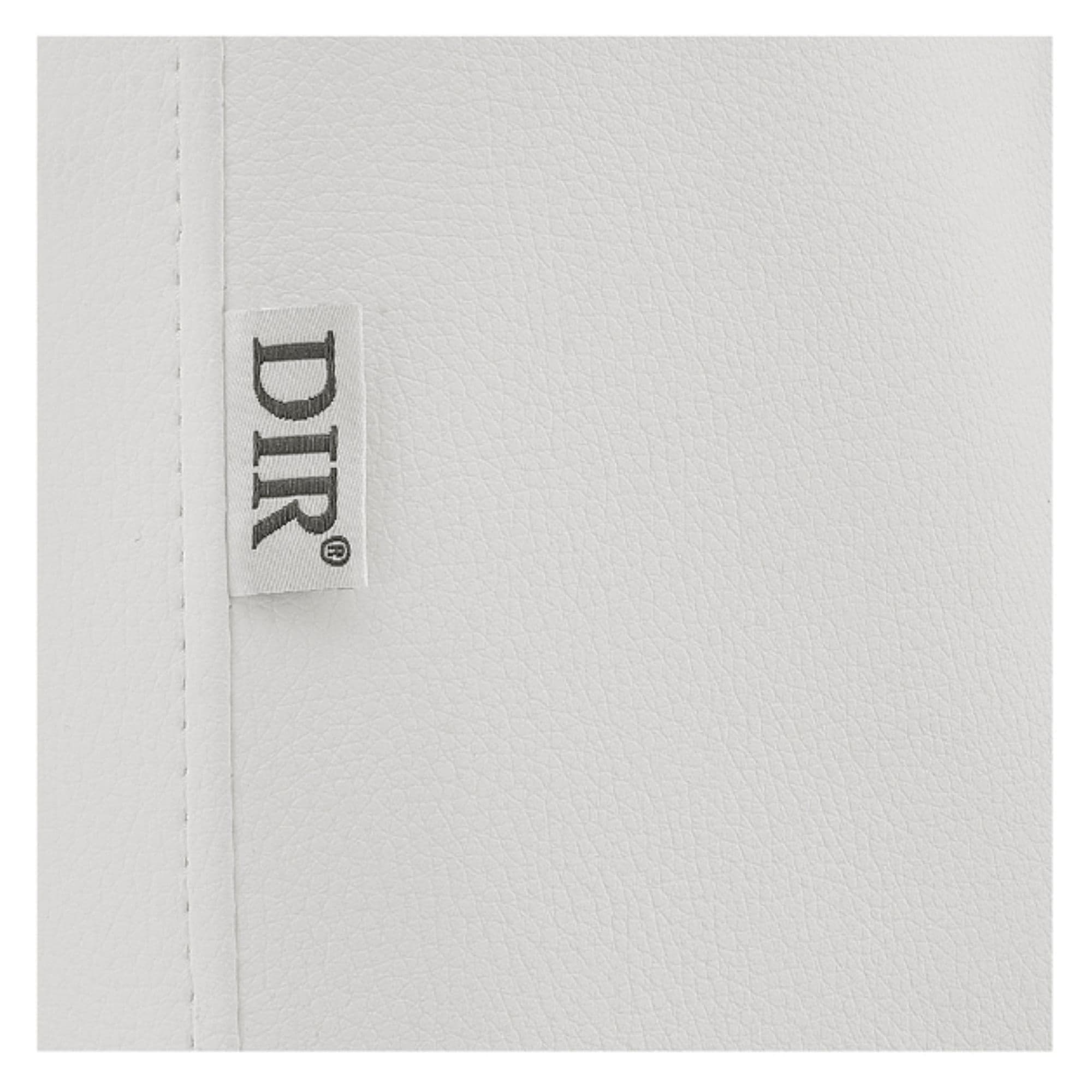 DIR Aurora 4-Motors Swivel Medical Procedure Chair Close-up View Of White Upholstery With Brand Name