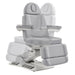 DIR Aurora 4-Motors Swivel Medical Procedure Chair Gray Front View With Swivel Rotation Demonstration On White Background