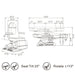 DIR Aurora 4-Motors Swivel Medical Procedure Chair Product Dimension Diagram