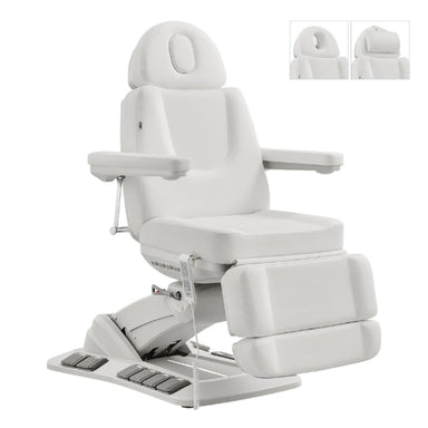 DIR Aurora 4-Motors Swivel Medical Procedure Chair White Front Angled With Removable Face Cushion On White Background