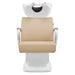 DIR Beckman Adjustable Salon Shampoo Unit Beige Front View With White Single Sink On White Background