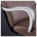 DIR Beckman Adjustable Salon Shampoo Unit Close-Up View Of Armrest Design With Brown Upholstery