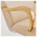 DIR Beckman Gold Adjustable Shampoo Chair Close-Up View Of Armrest Design With Beige Upholstery