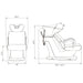 DIR Beckman Gold Shampoo Chair with Adjustable Seat Product Dimension Diagram