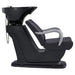 DIR Beckman Salon Shampoo Unit with Adjustable Seat Black Side View With Black Single Sink On White Background