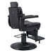 DIR Belgrano Classic Barber Chair Black Variant Rear Angled View On White Background