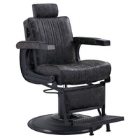 Thumbnail for DIR Belgrano Classic Barber Chair Vintage Black Variant Front Angled View On White Background