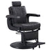 DIR Belgrano Classic Barber Chair Vintage Black Variant Front Angled View On White Background