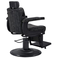 Thumbnail for DIR Belgrano Classic Barber Chair Vintage Black Variant Rear Angled View On White Background