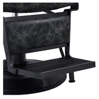 Thumbnail for DIR Belgrano Classic Barber Chair Vintage Black Variant With Close-Up View Of Footrest Platform On White Background