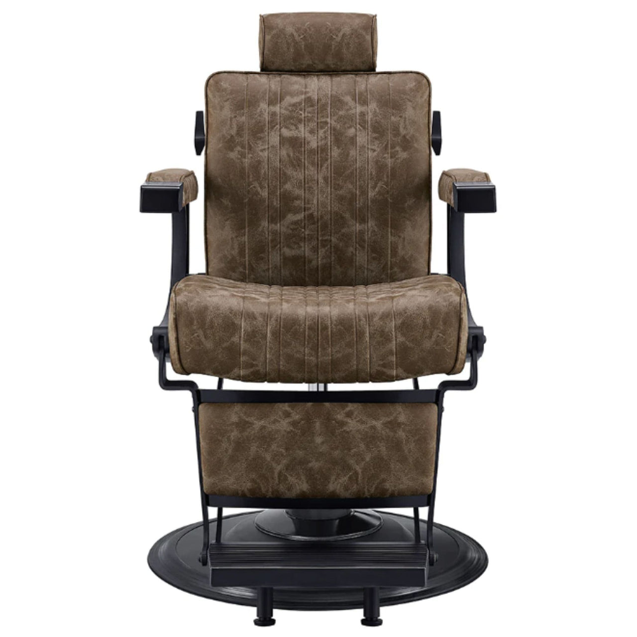 DIR Belgrano Classic Barber Chair Vintage Brown Variant Front View On White Background