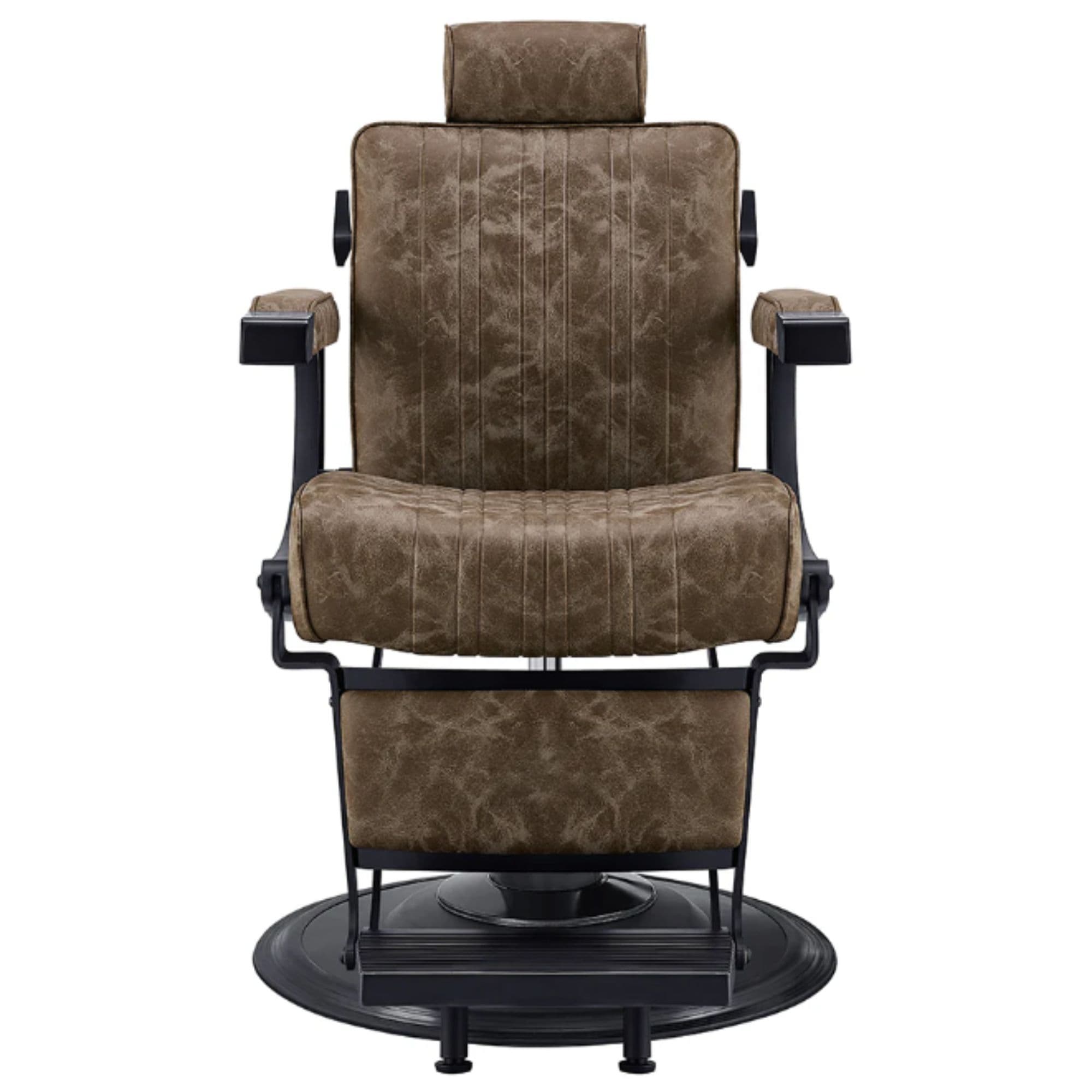 DIR Belgrano Classic Barber Chair Vintage Brown Variant Front View On White Background