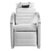 DIR Bella III Reclining Massage Shampoo Chair White Front View With White Single Sink On Clean Background