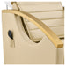 DIR Bella V Gold Reclining Salon Shampoo Massage Chairs Close-Up View Of Upholstered Beige Backrest And Armrest Design With Remote Control Holder On Side Panel