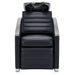 DIR Bella V Recline Massage Salon Shampoo Station Black Front View With Black Single Sink On White Background