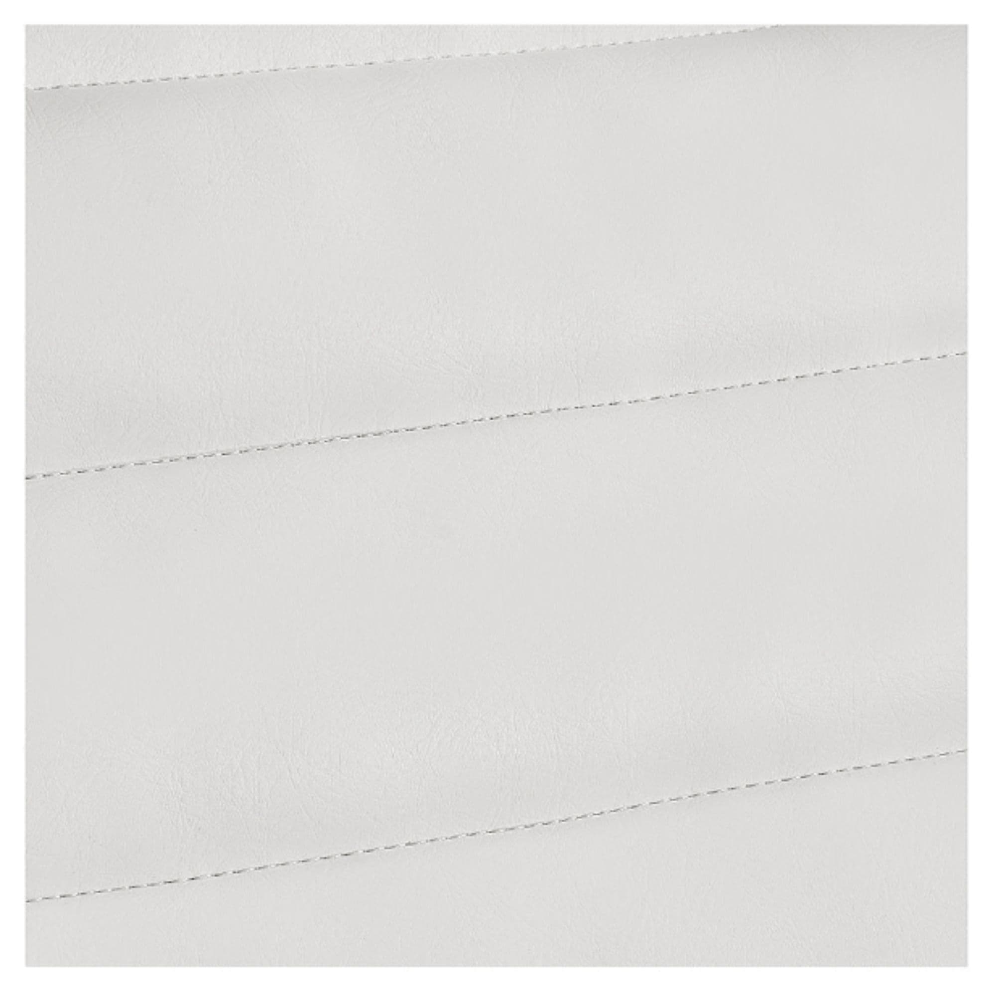 DIR Bella V Recline Massage Salon Shampoo Station Close-Up View Of Horizontal Stitched White Upholstery