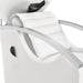 DIR Bella V Recline Massage Salon Shampoo Station Close-Up View Of Upholstered White Backrest And Armrest Design With Remote Control Holder On Side Panel