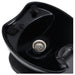 DIR Bella V Titanium Electric Massage Reclining Backwash Shampoo Chair Close-Up View Of Black Shampoo Bowl And Drain System
