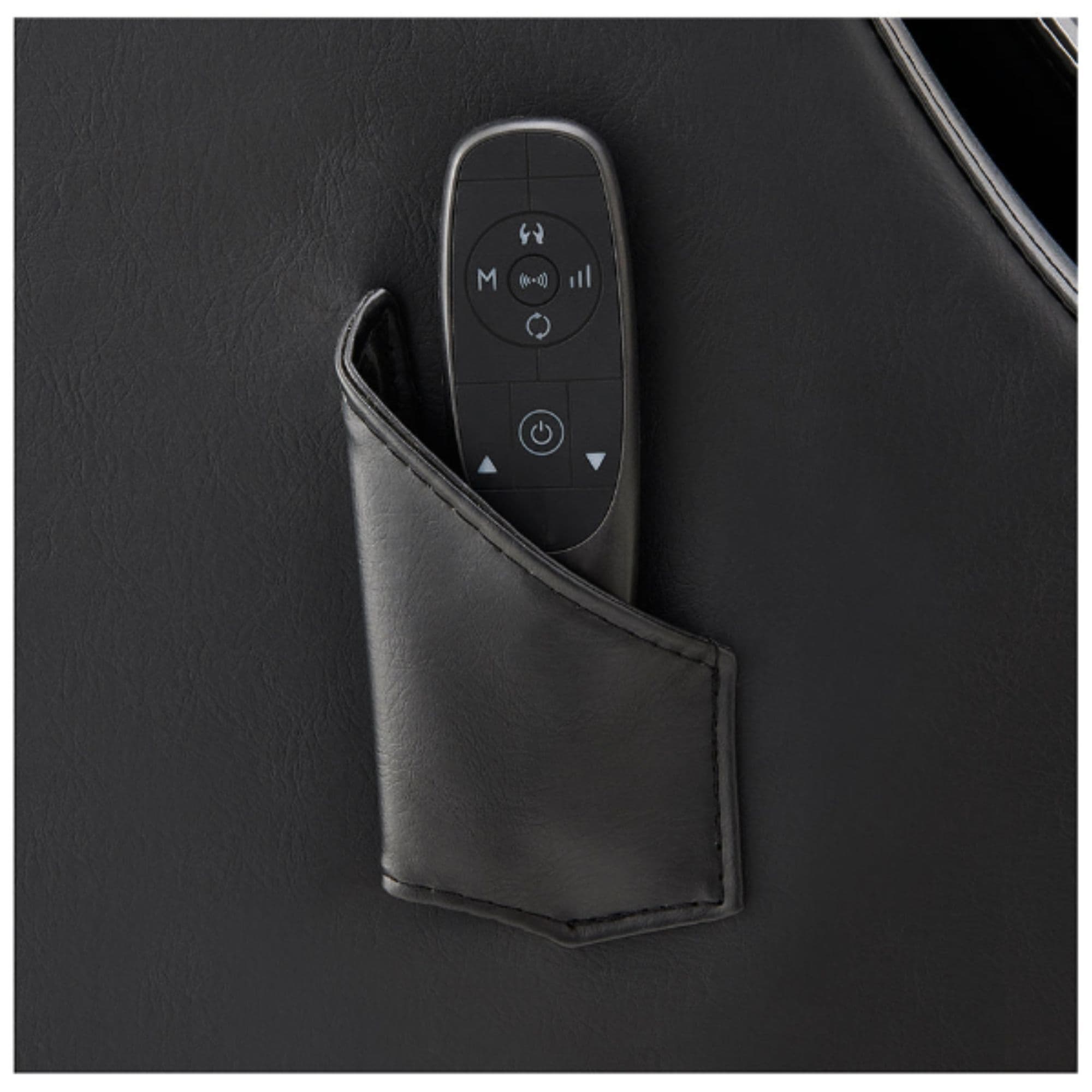 DIR Bella V Titanium Electric Massage Shampoo Chair Close-Up View Of Remote Control Holder On Side Panel